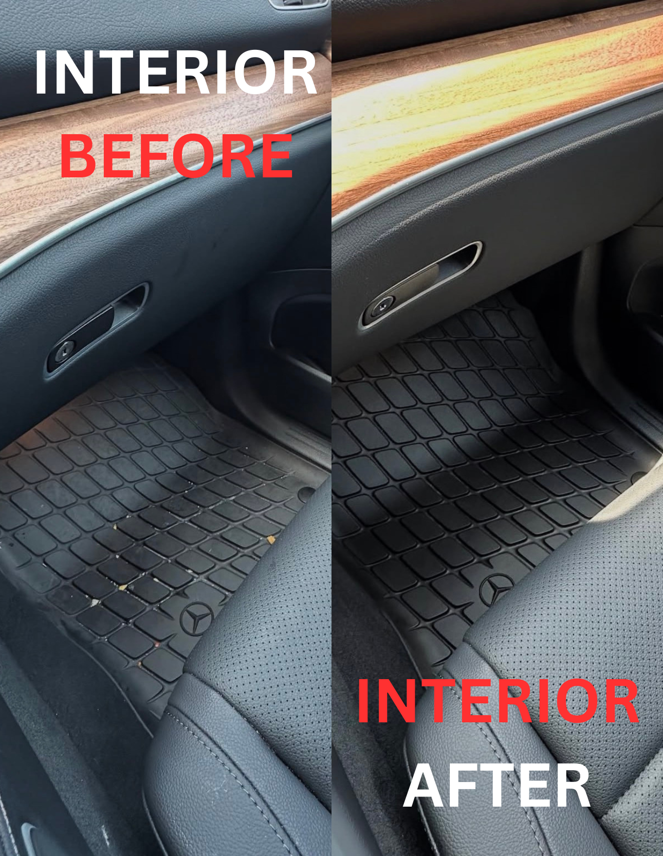 Before and after interior detail